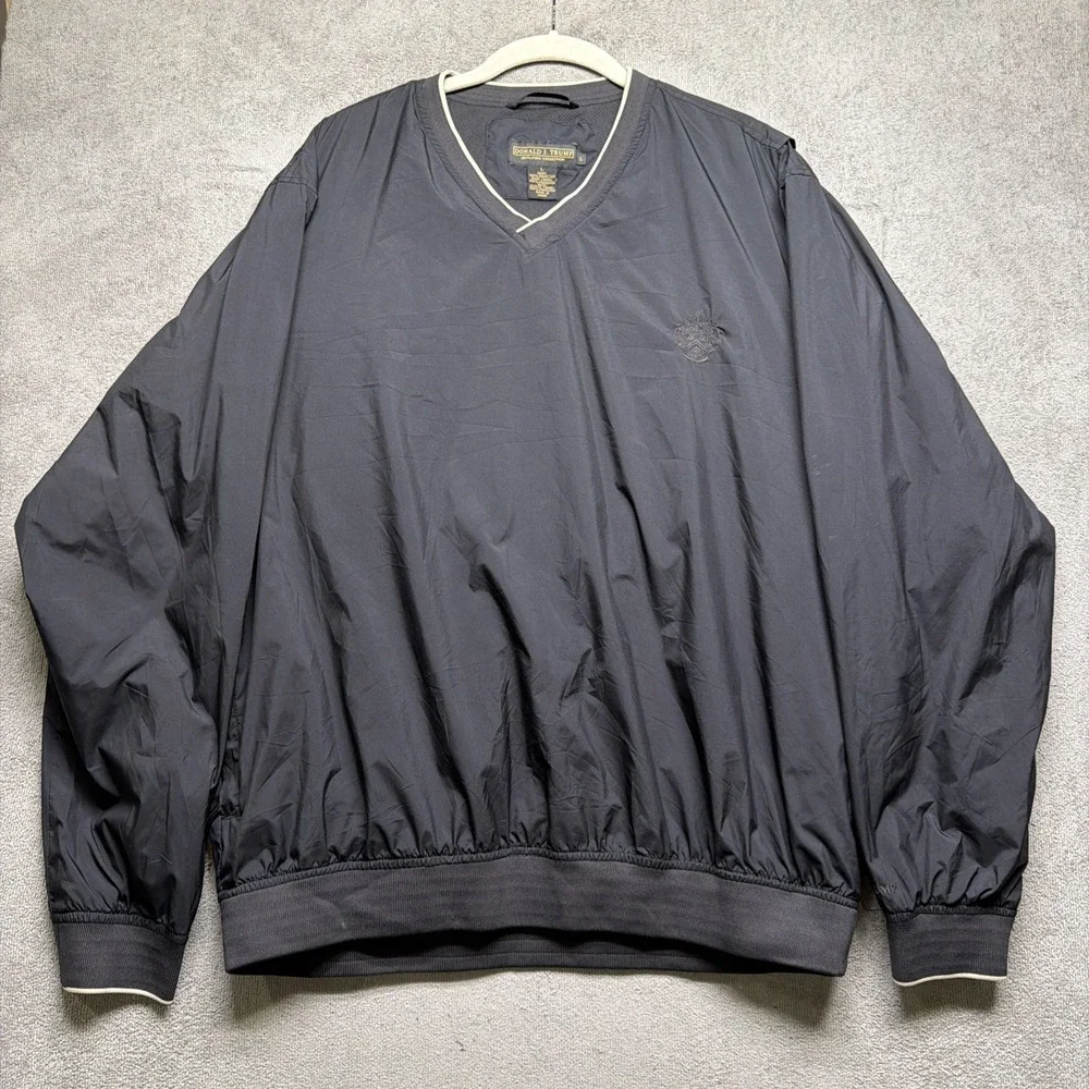 Donald J Trump Signature Collection Windbreaker Jacket V Neck Mens‎ Large